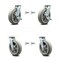 Service Caster 8 Inch Thermoplastic Rubber Caster Set with Roller Bearing 4 Swivel Lock 2 Brake SCC-30CS820-TPRRF-TLB-BSL-2-BSL-2 - alternate 1
